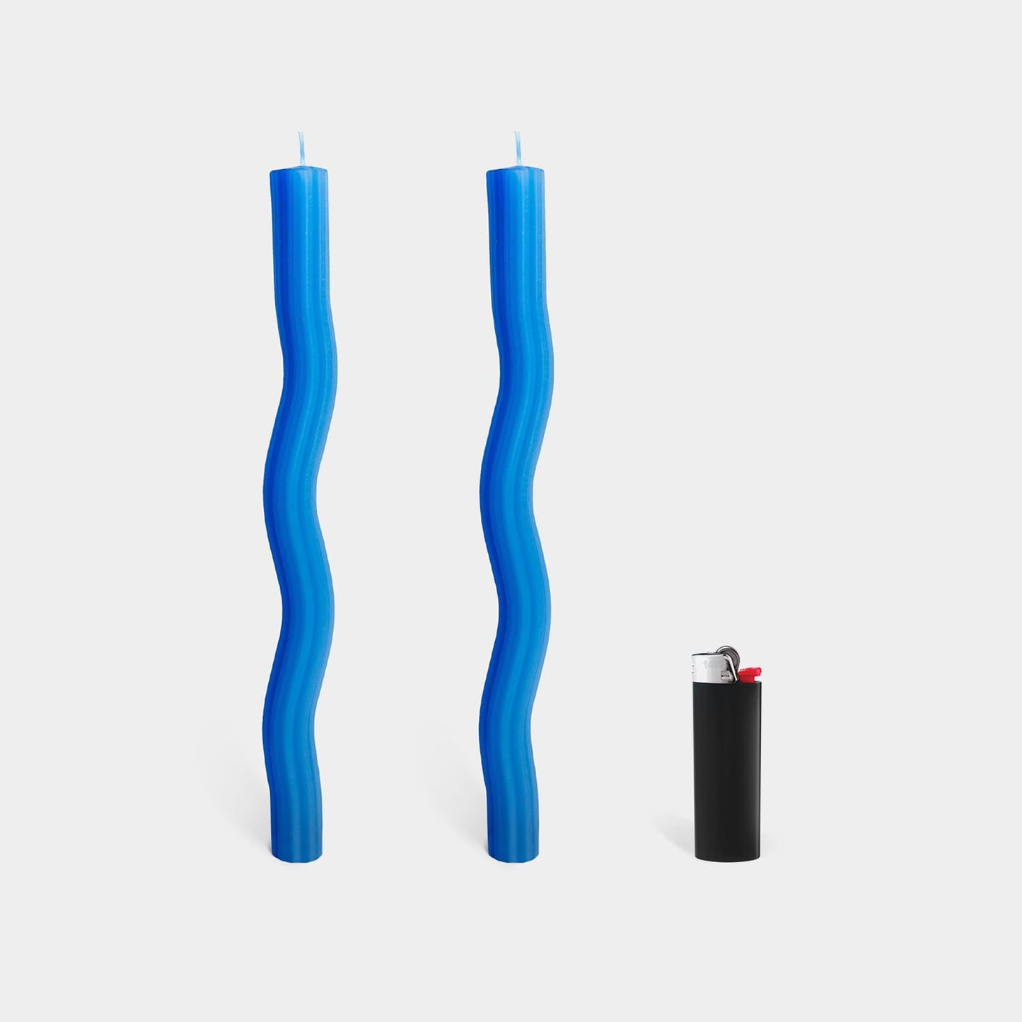 Wiggle Candles (2 Pack) - Joyful Dancing Design Taper Candlesticks | Bright Colors | 7/8” diam x 11” Length | Designed by Lex Pott | Made in USA (Blue)
