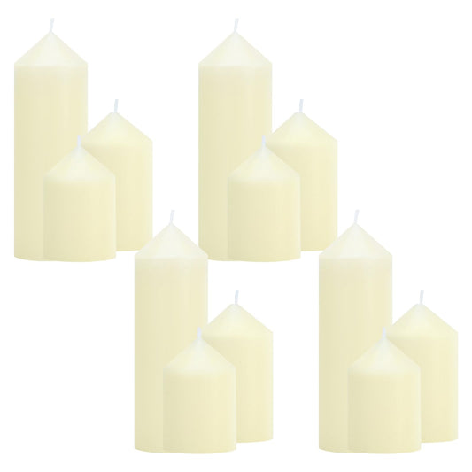 CHICERA 12 Pcs Ivory Pillar Candles Bulk Set, Elegant Decorative Ivory Candles，2 in x 3, 4, 6 Inch Assorted Size Unscented Pillar Candles Bulk for Home Decor, Weddings, Centerpiece