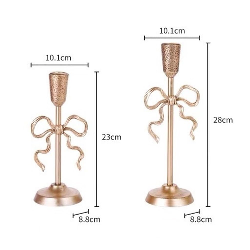 Candlestick Holders 2 Pcs Light Luxury Golden Candlestick Ornaments Elegant Candle Holder for Wedding, Church, Halloween, Dining, Home Decor Candle Holders