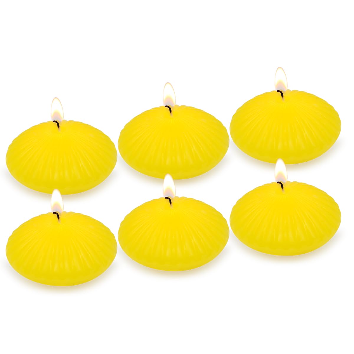 6-Pack 3 Inch Citronella Floating Candles, Large Elegant Waterproof Tealight Candles - Dripless and Long-Lasting for Pools or Water Bowls
