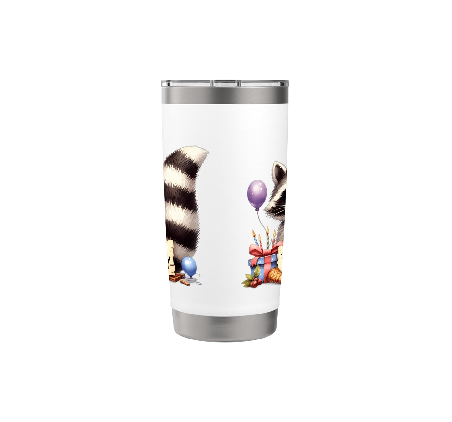 Raccoon Party Animal Celebration Design Stainless Steel Insulated Tumbler