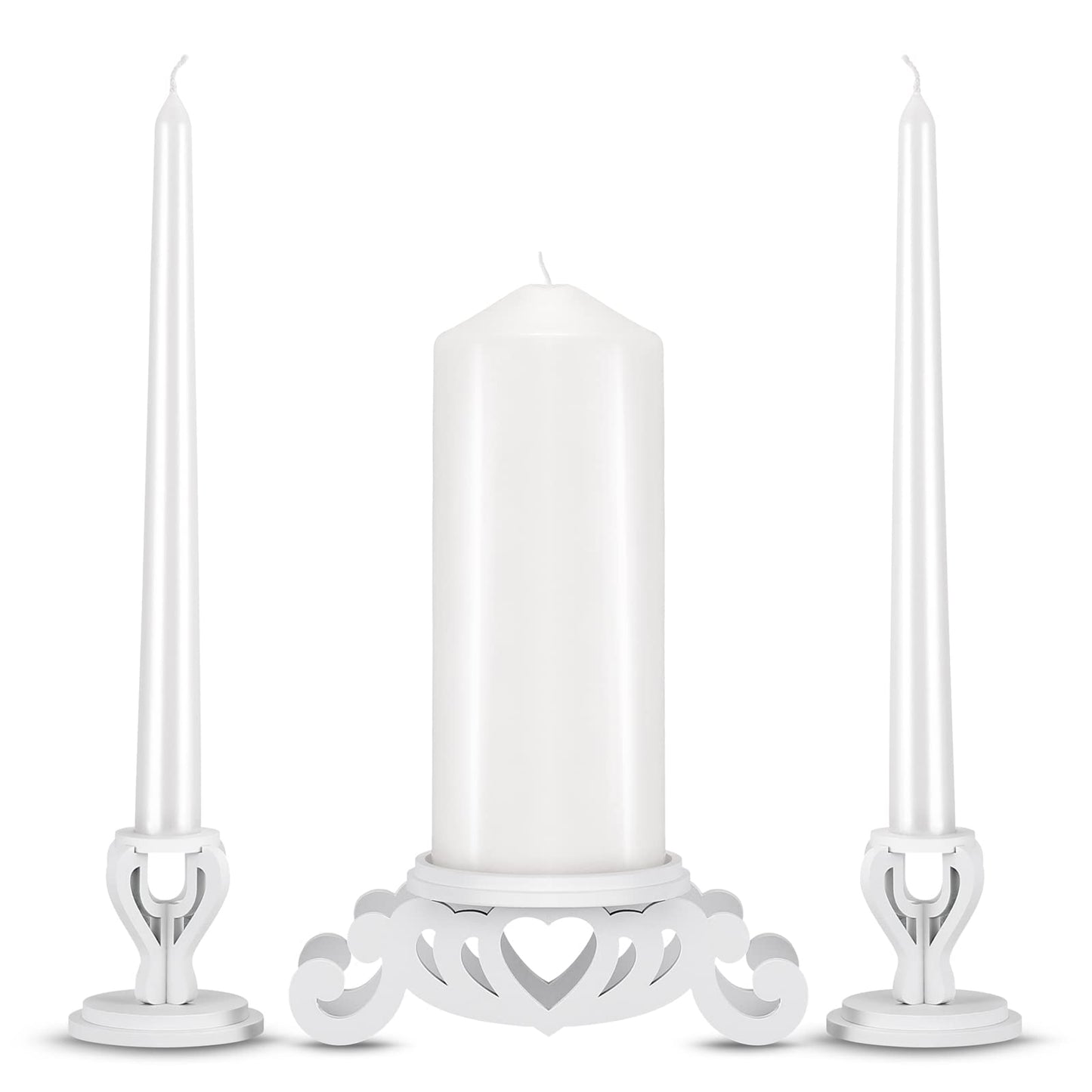 Rozrety Unity Candle Holder - Unity Candles Stand for Wedding Ceremony Set - Pillar Taper Candle Holders for Weddings Centerpiece Decoration,Bridal Shower (Candles not Include)