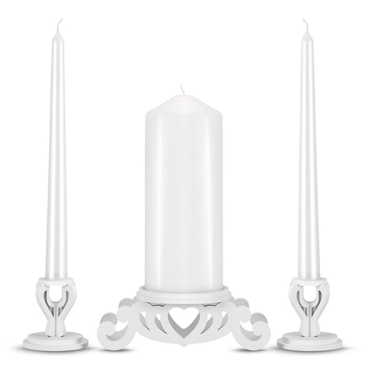 Rozrety Unity Candle Holder - Unity Candles Stand for Wedding Ceremony Set - Pillar Taper Candle Holders for Weddings Centerpiece Decoration,Bridal Shower (Candles not Include)