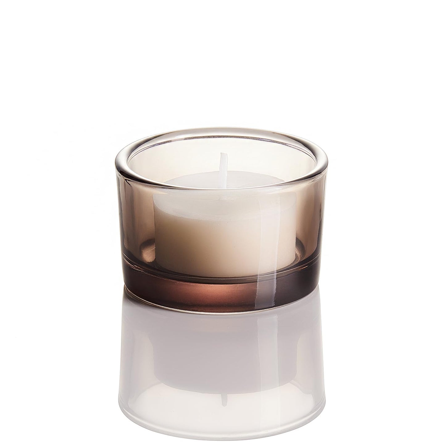 Elivia Grey Tealight Candle Holders - Set of 18, Round Glass Candle Holder, 2" Diameter - CH03 - Tea Grey