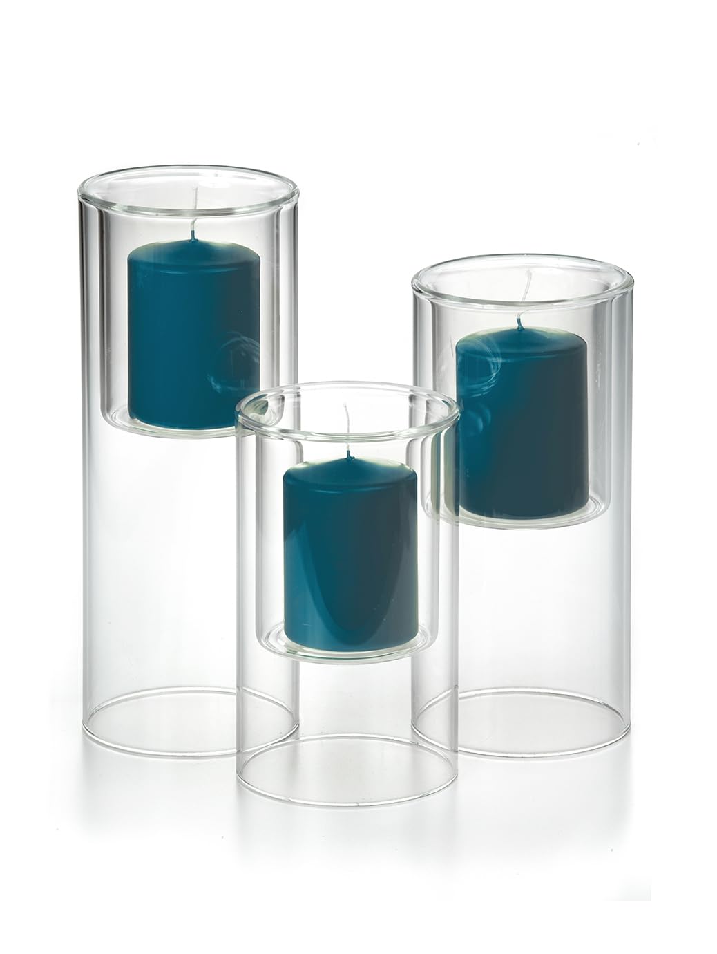 Yummi Set of 3 Pillar Candles & Ethereal Cylinders - Sapphire