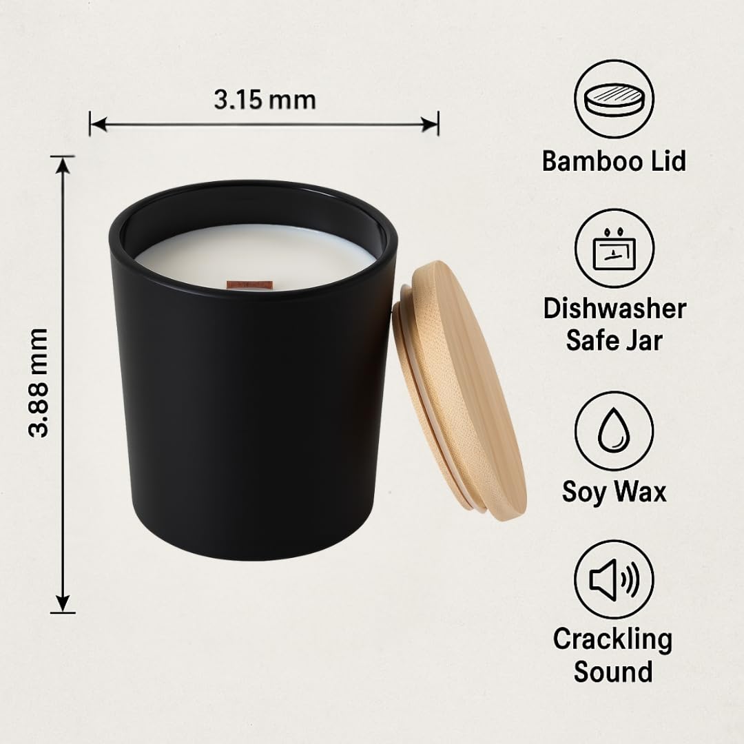 Gift Paradise® Fraser Fir Scented Candle – 7 oz Soy Wax with Crackling Wooden Wick & Wooden Gift Box | Fresh Pine & Evergreen Aromatherapy Candle for Self-Care, Home Refresh & Valentine’s Day Gifting