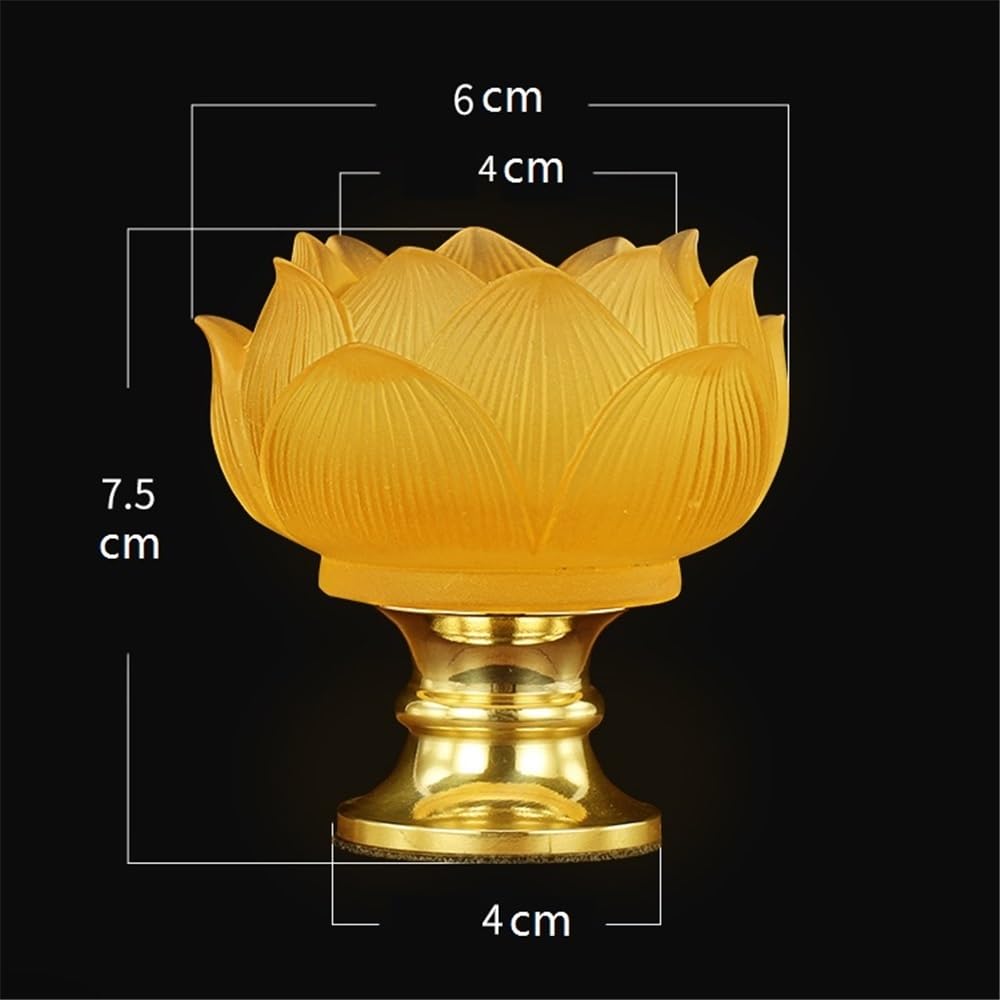 Candlestick Holders Ancient Glass Candlestick Household High Foot Lotus Candle Holder Decoration Candle Holders(Yellow)