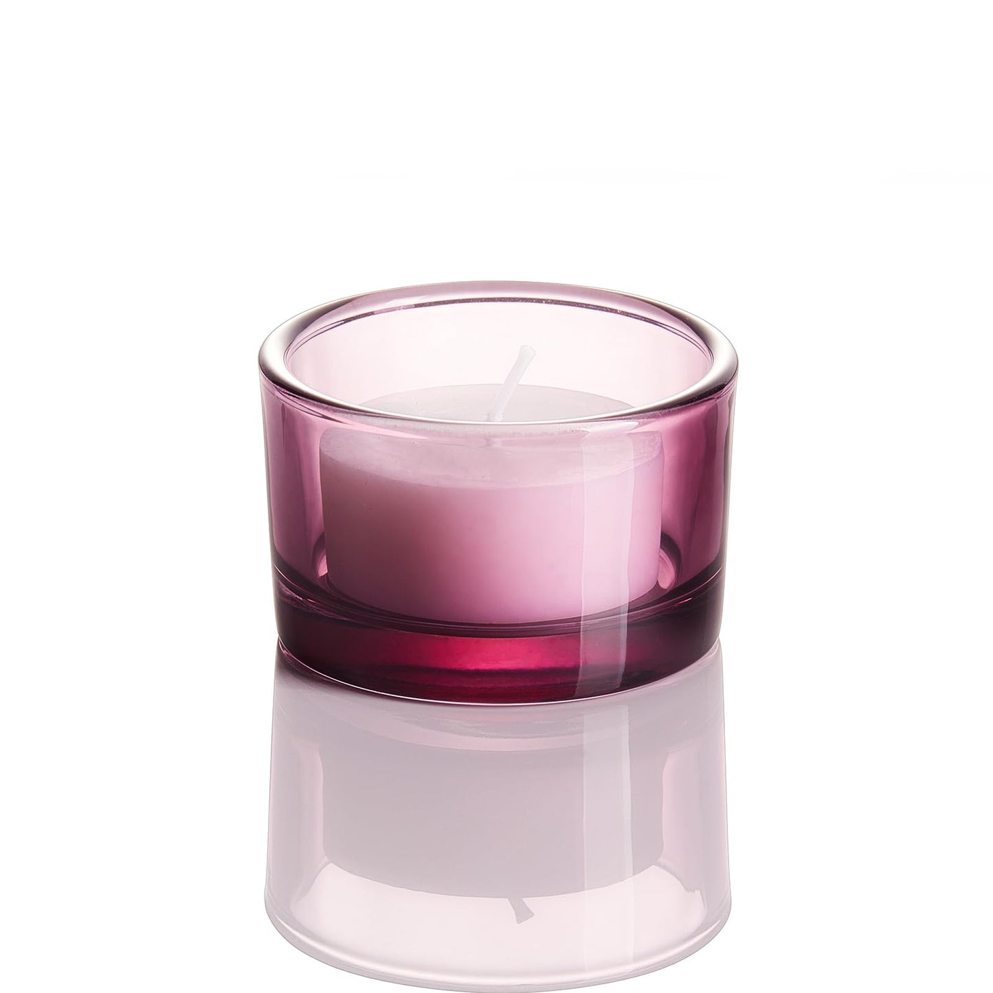 Elivia Red Tealight Candle Holders - Set of 18, Round Glass Candle Holder, 2" Diameter - CH03 - Aubergine Purple