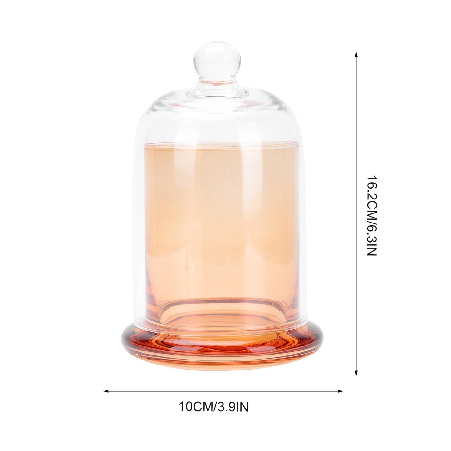 HEALEEP Amber Glass Candle Jar and Romantic Candlestick Holder Medium Size Wax Vase for Wedding Party Home Decor Centerpiece