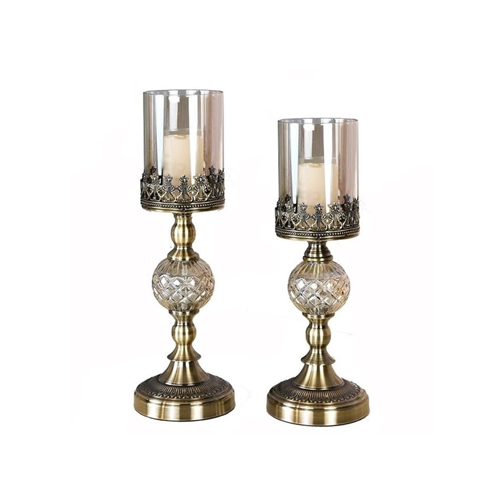 YUHUAWF Candle Holderss 2 Pcs Luxury Table Decoration Metal Candle Holder for Home Wedding Event and Party Festival Decorative Candlestick
