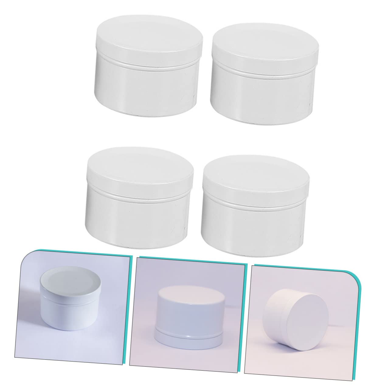 LALAFINA 4pcs Aluminum Alloy Candle Containers Empty Tins for Wax Candles Versatile Storage for Spices Ointments for Crafting Home Decor