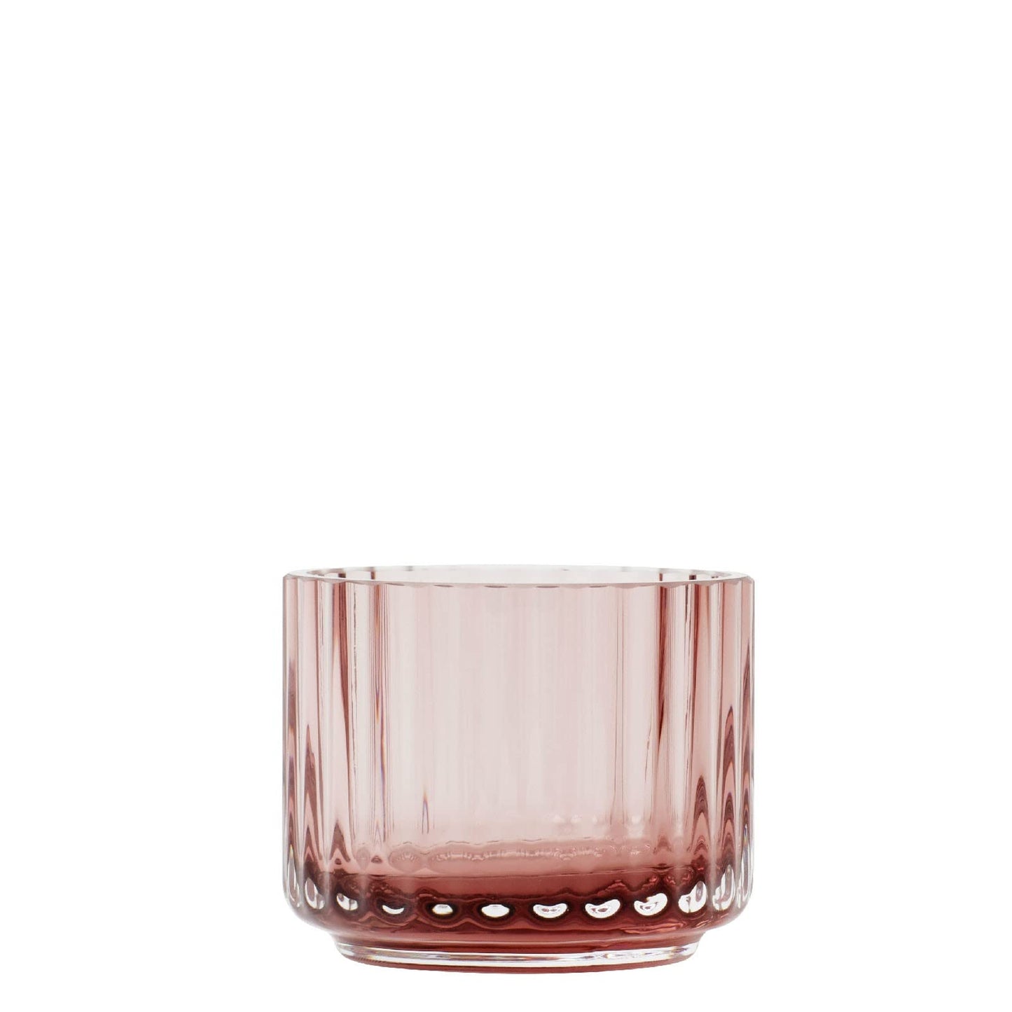 Lyngby Porcelaen Tealight Holder | Burgundy Mouth-Blown Glass | 2.6 Inches