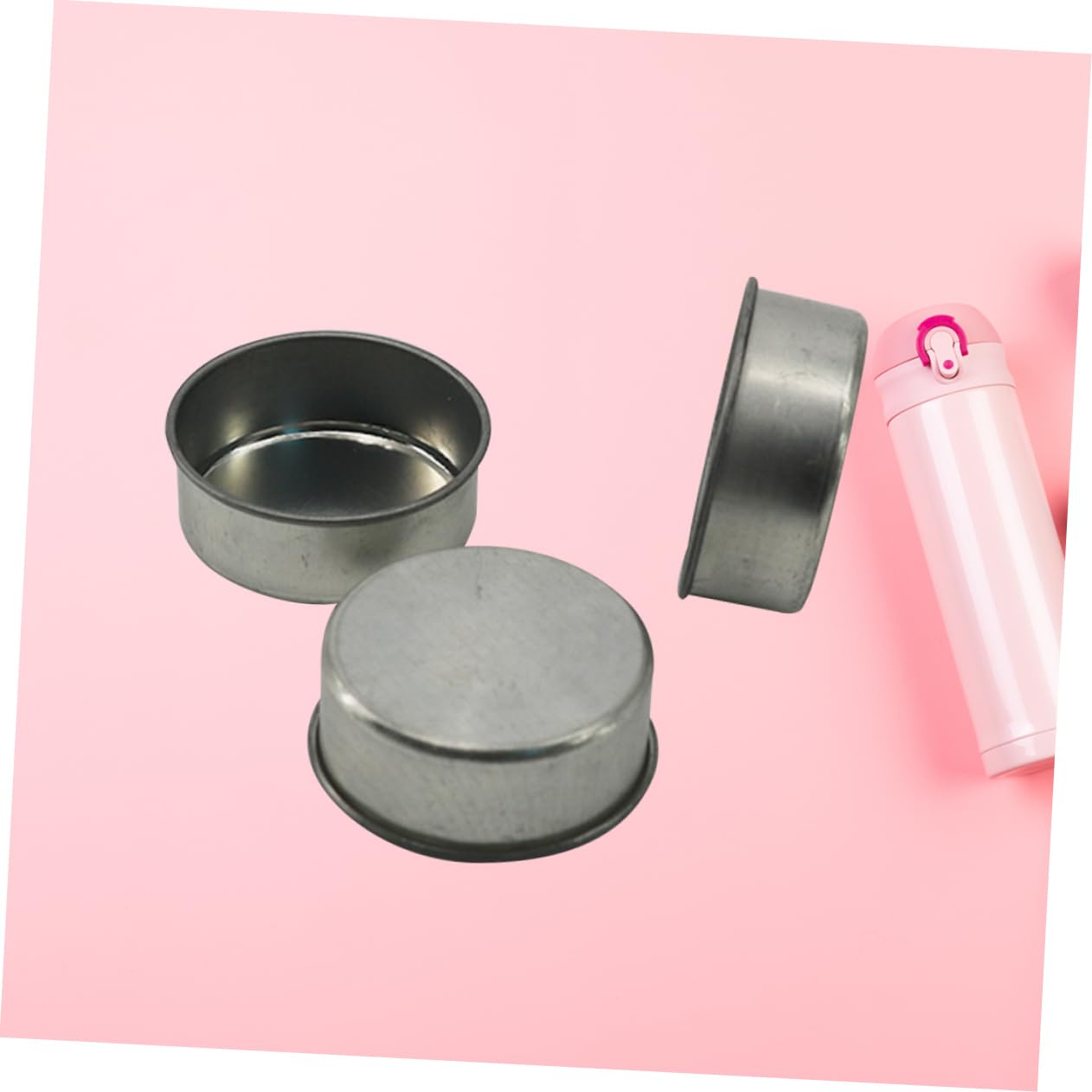 HOMSFOU 10pcs Elegant Iron Candlestick Tealight Candle Tins DIY Jars for Creams Skincare