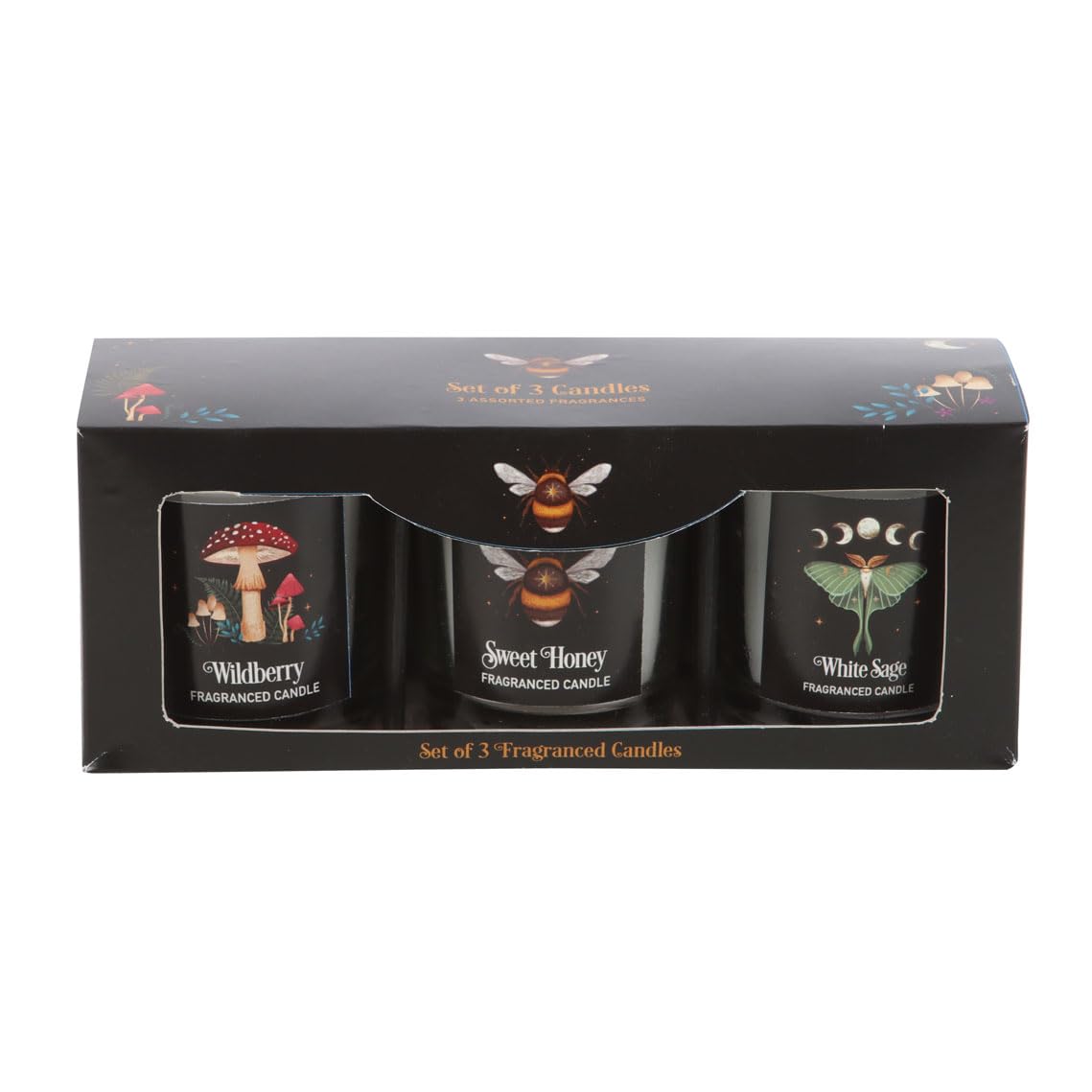 Mystical Woods Votive Candle Set: Enchanting Fragrances | Moonlit Forest Illustrations | Premium Quality Wax | Versatile Decor & Relaxation
