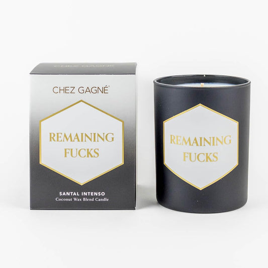 Chez Gagné Scented Coconut Wax Candle 11oz - 60-Hour Burn, Aromatherapy Candle with Giftbox, Luxury Candle, Ideal Gift for Home, Women, Men (Remaining F*CKS - Santal Intenso)