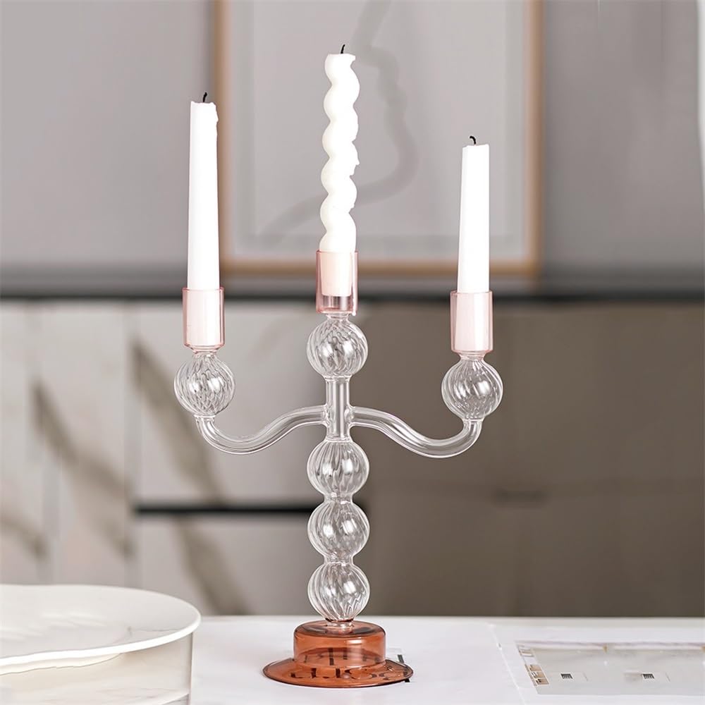 Candlesticks European style three-headed glass candle holder home decoration ornaments wedding table candle holder Decorative candle holder