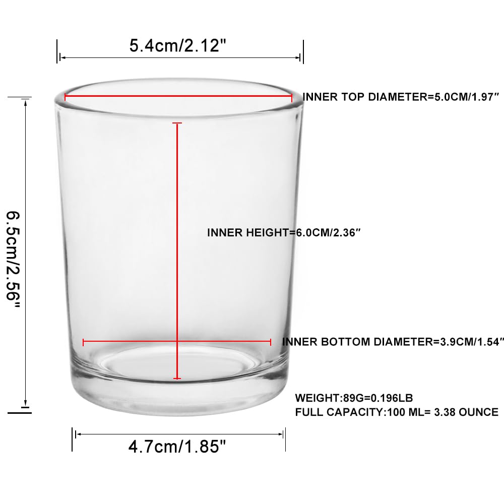 BTGLLAS 24pcs Clear Glass Tea Light Holders - Votive Candle Holders Bulk for Weddings Events - Glass Votives for Wedding Centerpieces, Christmas, Thanksgiving - Candle Accessories Decor (24, Clear)