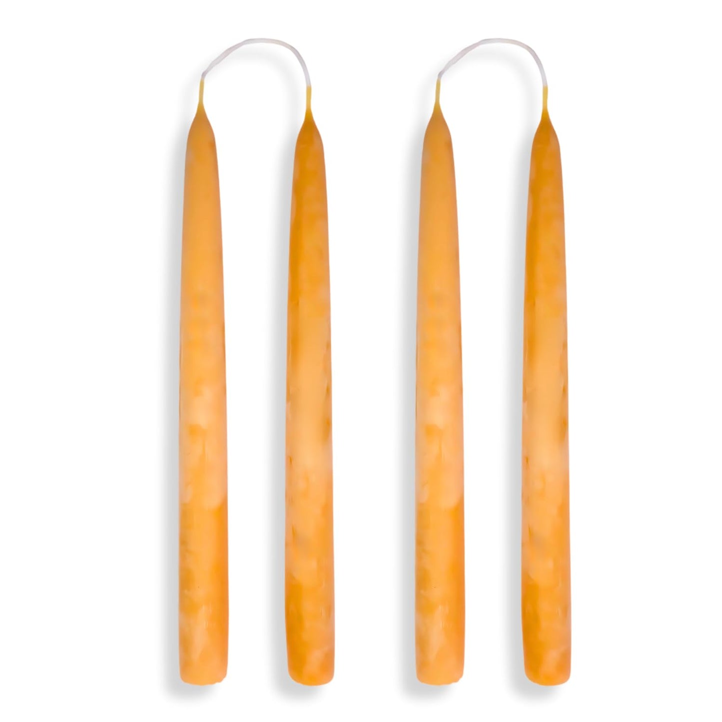 Candlestock Beeswax Taper Candles – Standard 7/8" Diameter, Pure 100% Natural USA Beeswax, Cotton Wick, Dripless, Long-Burning, Handmade in Woodstock, NY- 10 Inches - 2 Pairs (4 Candles) - Natural