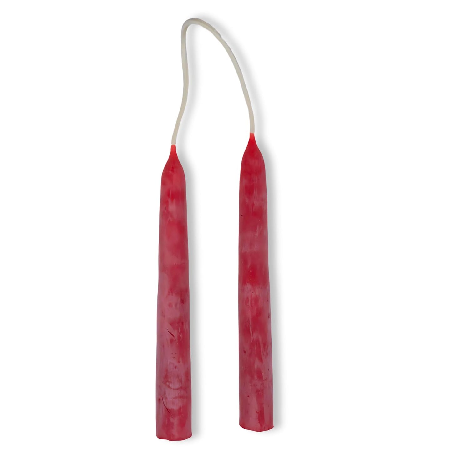 Candlestock Beeswax Taper Candles – 1/2" Diameter, Pure 100% Natural USA Beeswax, Cotton Wick, Dripless, Long-Burning, Handmade in Woodstock- 1 Pair of Half Inch Tapers (Red, 4 Inch)