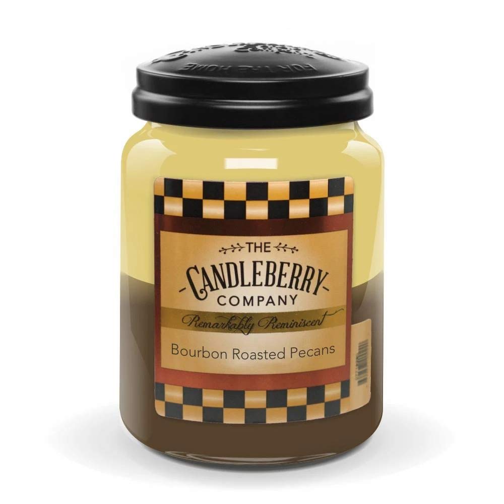 Candleberry Candles | Strong Fragrances for Home | Hand Poured in The USA | Highly Scented | 135 Hour Burn Time | Large Jar (Bourbon Roasted Pecans)