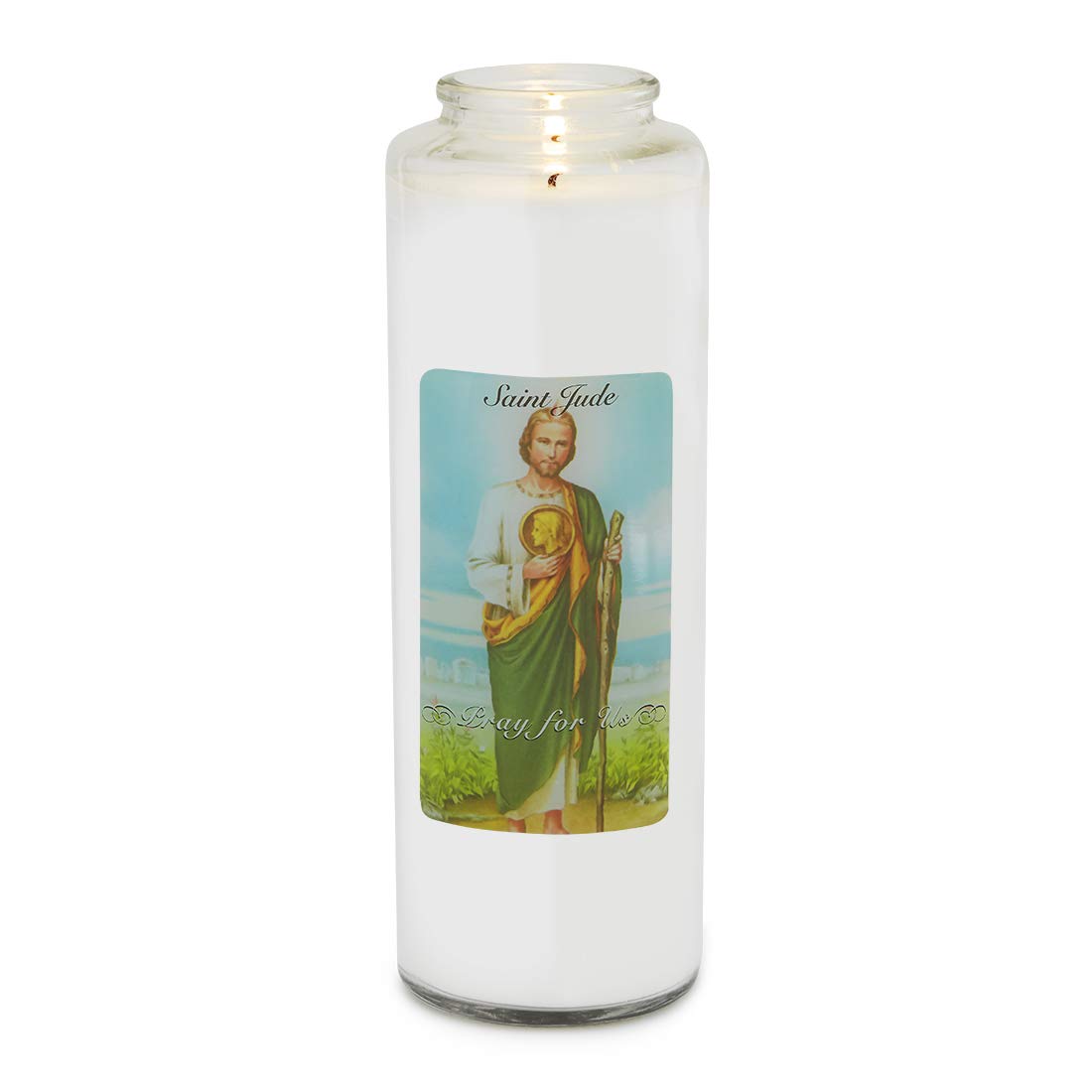 Root Candles Prayer Candles Clear Glass Devotional 7-Day Prayer Candle, 1-Count, Saint Jude