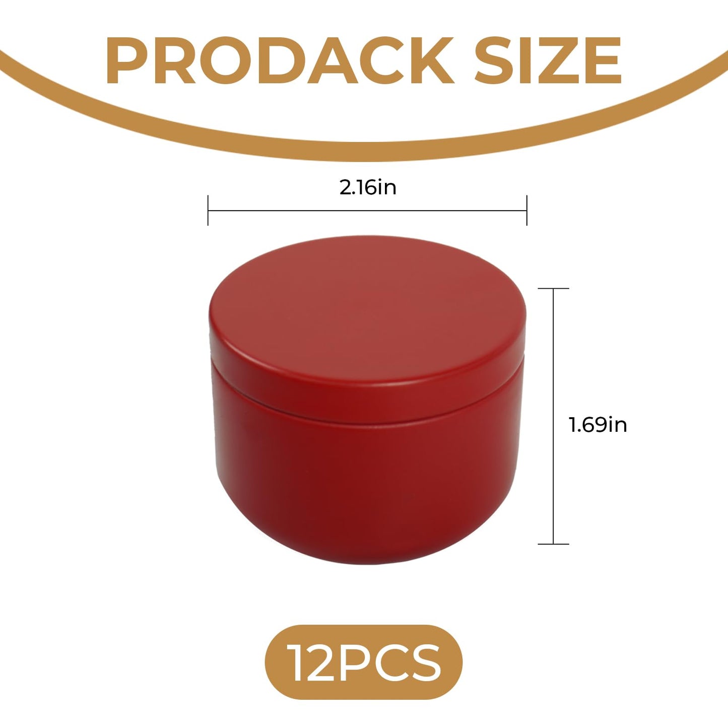 12Pack 3oz Candle Tins with Lids,Round Metal Candle Jars for Candle Making,Bulk Empty Tins Containers for DIY Arts Crafts Christmas Gifts Small Business Supplies–Airtight Storage Jars(Red)