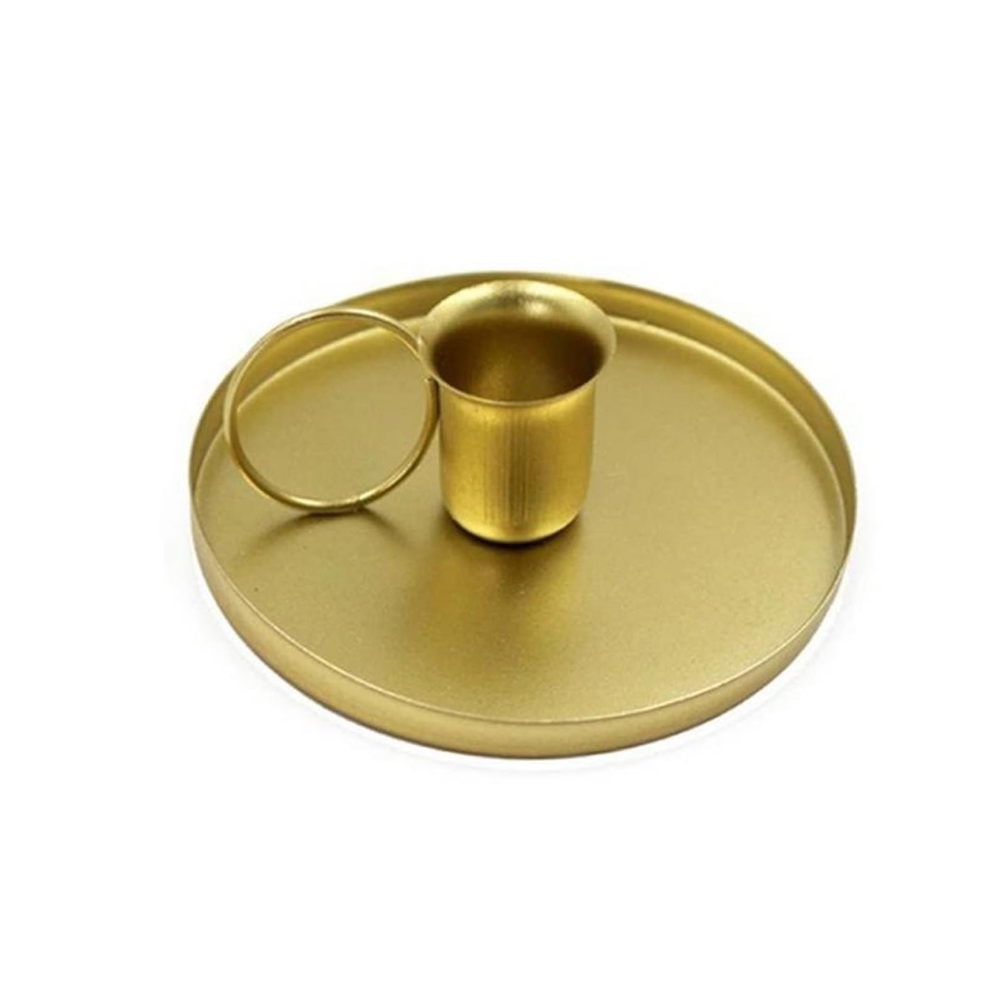 YUHUAWF Candle Holderss Creative Retro Candle Holder Metal Candlestick Taper Candle Holder with Handle for Tabletop Wedding Party Christmas Decoration Decorative Candlestick(Gold)