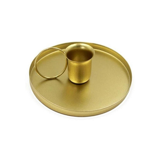 YUHUAWF Candle Holderss Creative Retro Candle Holder Metal Candlestick Taper Candle Holder with Handle for Tabletop Wedding Party Christmas Decoration Decorative Candlestick(Gold)