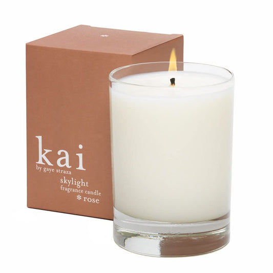 kai Fragrance Rose Skylight Candle - 40 Hour Burn time, Soy and Coconut Wax Scented with The Signature kai Fragrance, Layered with Rose Absolute, Vegan, Cruelty Free, Made in The USA