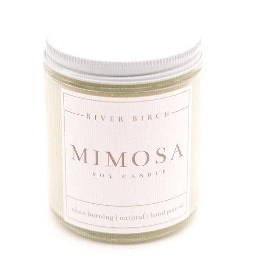 River Birch Candles Mimosa Scented Candle | Premium, All-Natural, Non-Toxic, Soy Candles | 8.5oz 40 Hr Burn Time | Cozy Relaxing Gifts for Home
