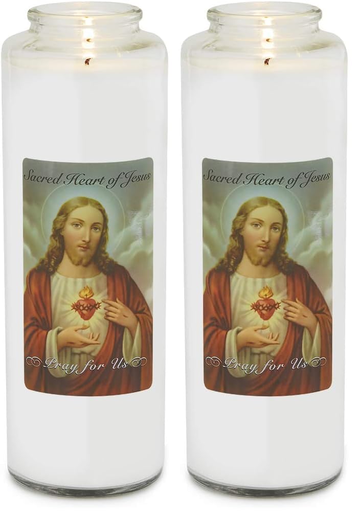 Root Candles Clear Glass Devotional 7-Day Prayer Candle, 1-Count, Sacred Heart of Jesus (Pack of 2)