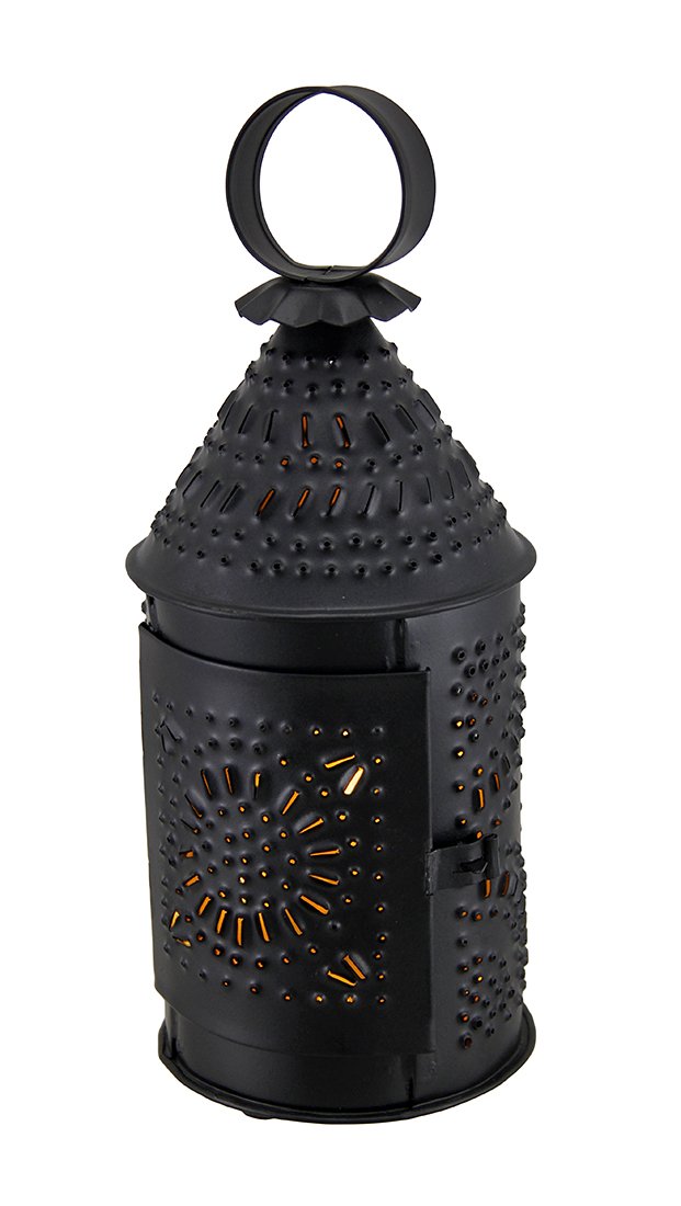 CWI Gifts 10" x 4" Revere Tin Punched Design Lantern For Pillar Candle