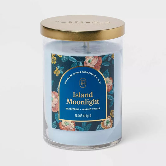 Threshold 2-Wick Lidded Glass Jar Candle (21.5oz, Island Moonlight)