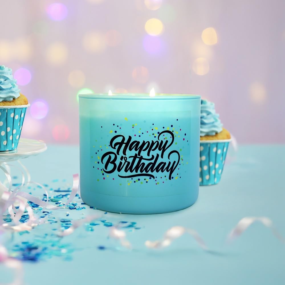 Colonial Candle Happy Birthday Candle, 14.5 oz Vanilla Sugar & Buttercream Sweet Scented, Birthday Gifts for Women, Men, Mom, Dad, Sister, Teacher, Friends, Made in The USA