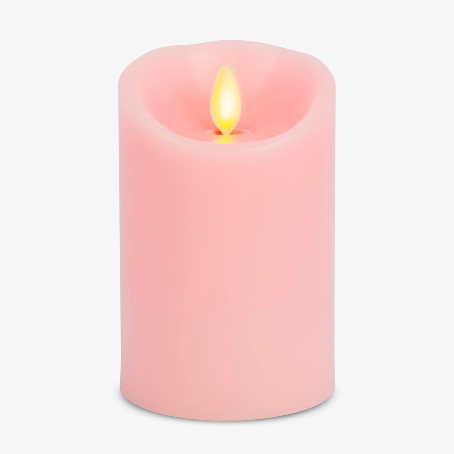 Luminara Flameless LED Battery Operated Flickering Pillar Moving Flame Candles (Saga Rose, 3" x 4.5")