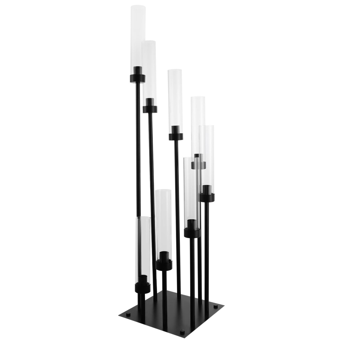 2Pcs Floor Candelabra,42" Tall 8 Arm Candle Holder with Acrylic Lampshade,Candlestick Centerpiece for Electronic Wedding Home Party Decoration