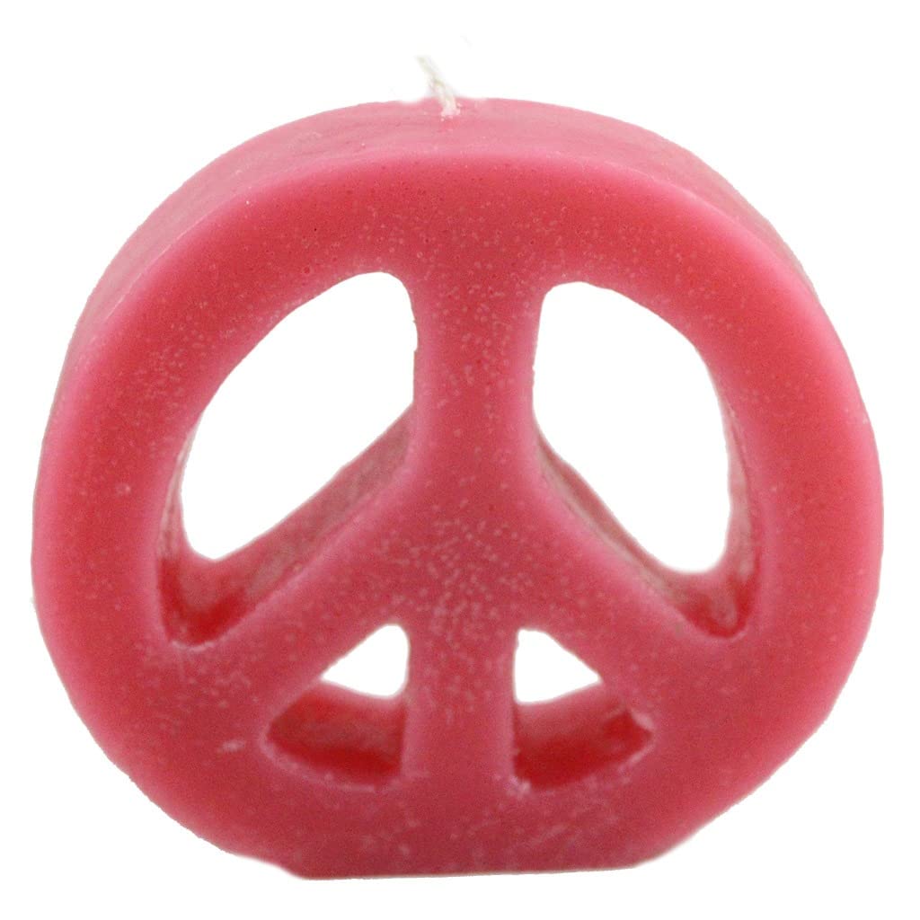 Candlestock Handmade Colorful Peace Sign Candle - Red - Yellow - Green - Blue - Lavender - Pink (Blue)