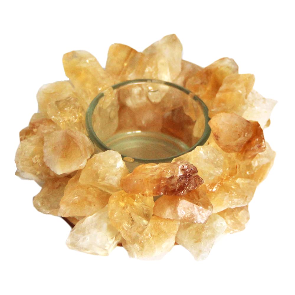 Citrine Rough Stone Votive Candle Holder Tealight Quartz Crystal Healing Gemstone Tealight Holder Home Decor Reiki Stone