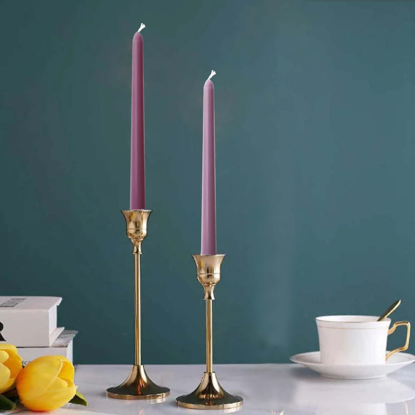 10 inch Purple GradientTaper Candles,Set of 4 Tapered Candle, Tall Candlesticks,Conical Stick Candles,Smokeless,for Home Dinner, Party, Wedding, Halloween, Christmas (Purple Series, 10inch)
