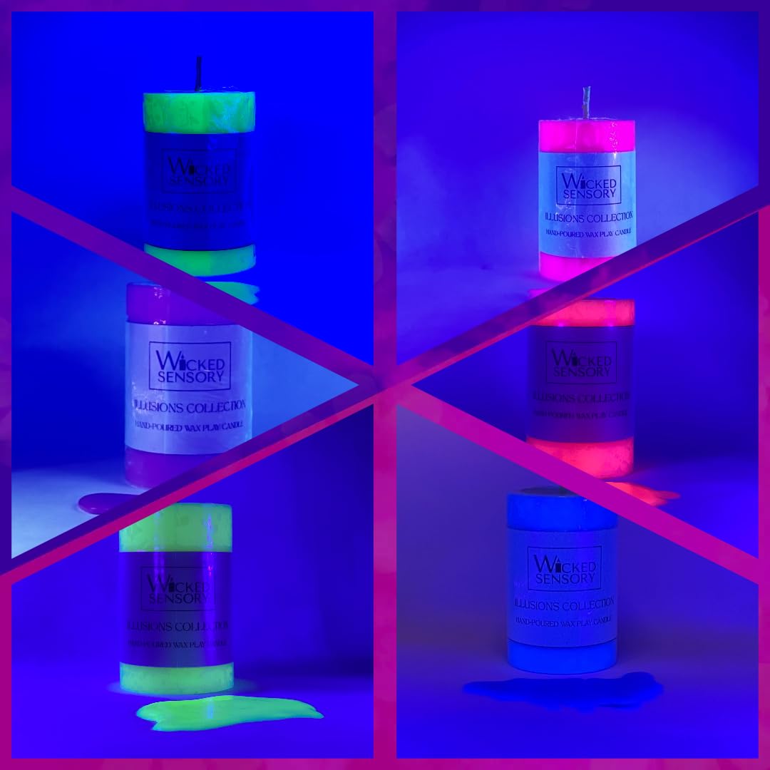 Premium UV Wax Play Candle - Unscented Body Safe Wax Blend for Sensory Play, Comfortable Heat Sensation - Perfect for Couples & Beginners (UV Orange)