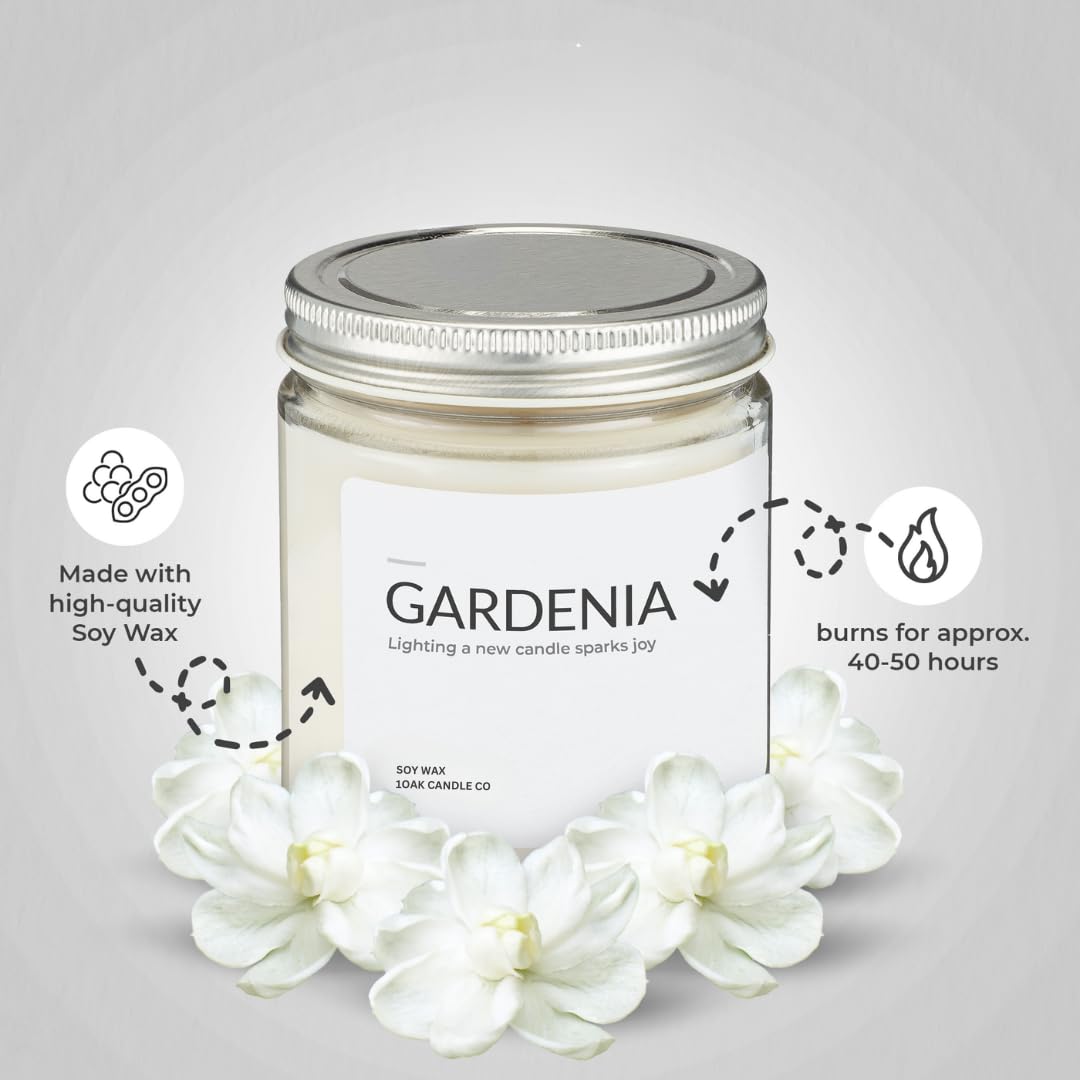 1OAK Gardenia Candle - Soy Wax Scented Candles - Long Burning Premium Hand-Poured (7oz.)