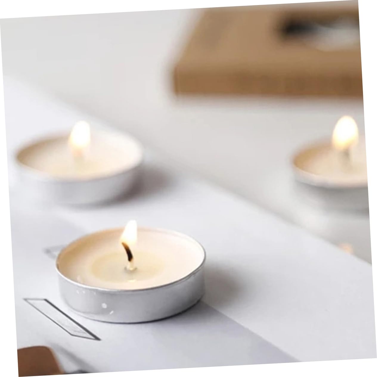 Zerodeko 100pcs Round Tealight Candles Unscented Multi Function Wedding Candles for Home and Long Burning for Romantic Atmosphere for Special Occasions