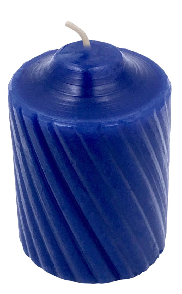 Generic 15 Hour Lightly Scented Votive Candles with a Textured Surface 19 Candles Per Box Made in The USA (Pat Blue/Heather Scent)
