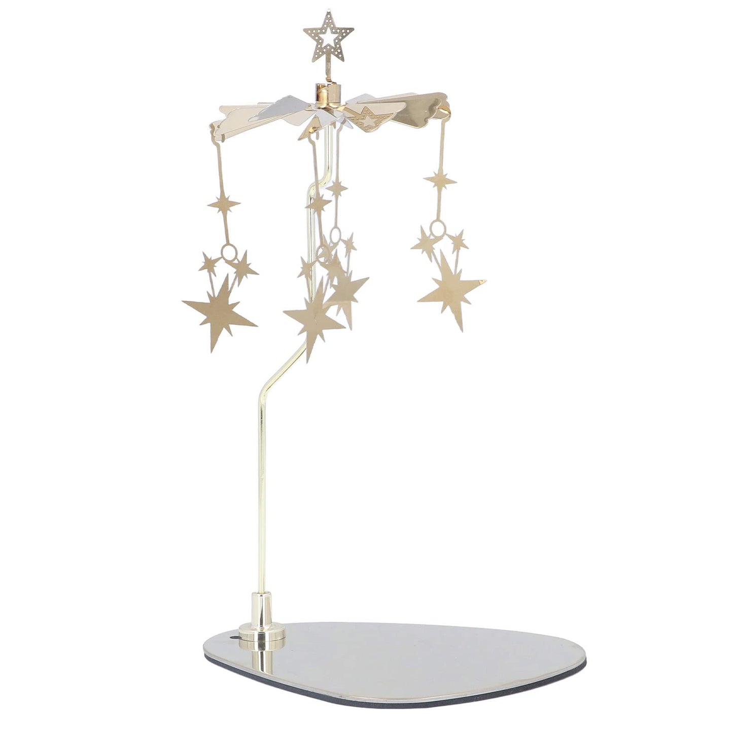 Rengue Rotating Candle Holder, Wind Design Stainless Steel Wind Design 5.1x4.1in Tray 7.1in Stand Height for Romantic Home Decor Wedding (#5)