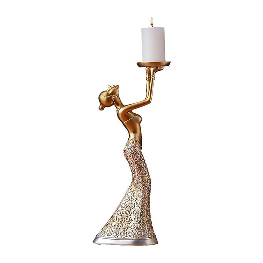 XILIN-1987 Candle Holderss European Candlestick Romantic Retro Table Decoration Candlelight Dinner Props Candle Holder Decorative Candlestick (Color : B)