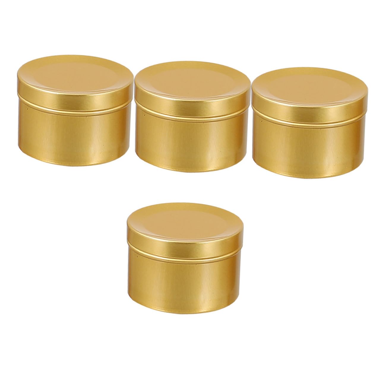 LALAFINA 4pcs Candle Jars Candle Containers for Christmas Crafts and Decorative Practical Aluminum Tins for Home Use