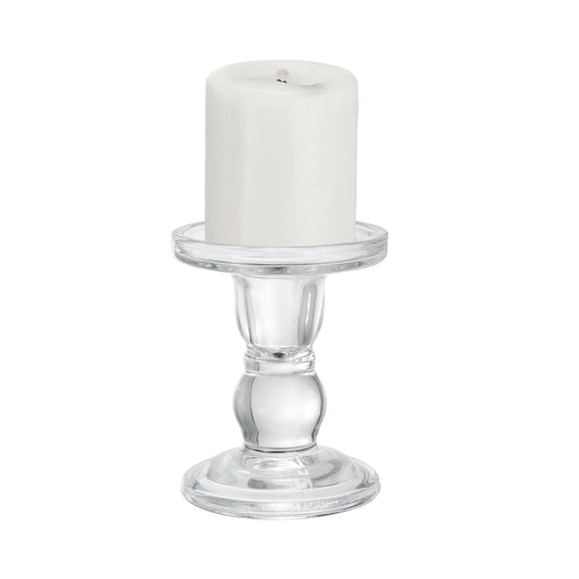 uxcell 11 cm Glass Candle Holder for Taper/Column Candles, Candle Holders Tealight Stand Candlestick for Tealight Wedding Table Centerpiece Home Decor, Transparent