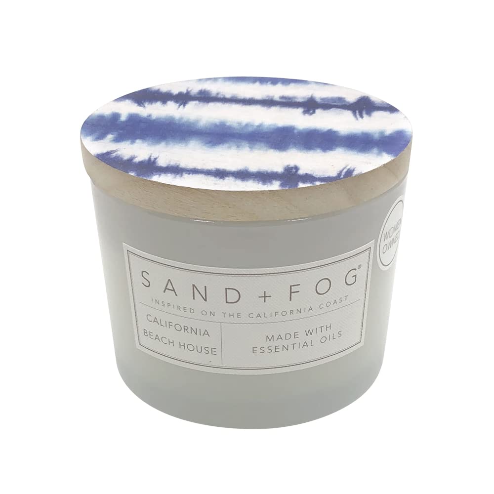 Sand + Fog Beach Day Bundle - Set of Three Luxury Candles - California Beach House, Clean Waves, Ocean & Sea Salt - 12 oz