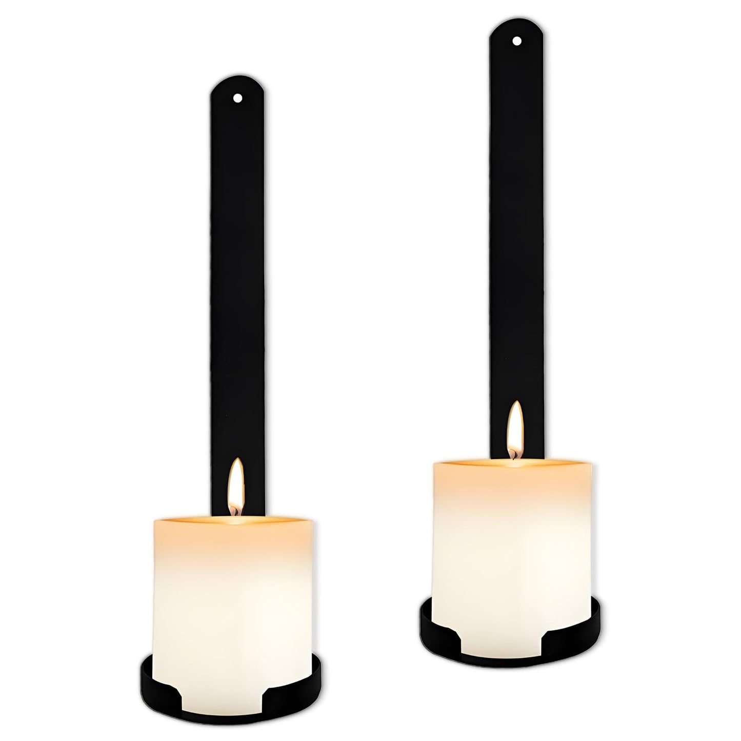 AimtoHome Black Wall Candle Sconces Set of 2, Cast Iron Wall Mounted Candle Holders, Multi-Purpose Farmhouse & Minimalist Modern Decor for Living Room, Hallway