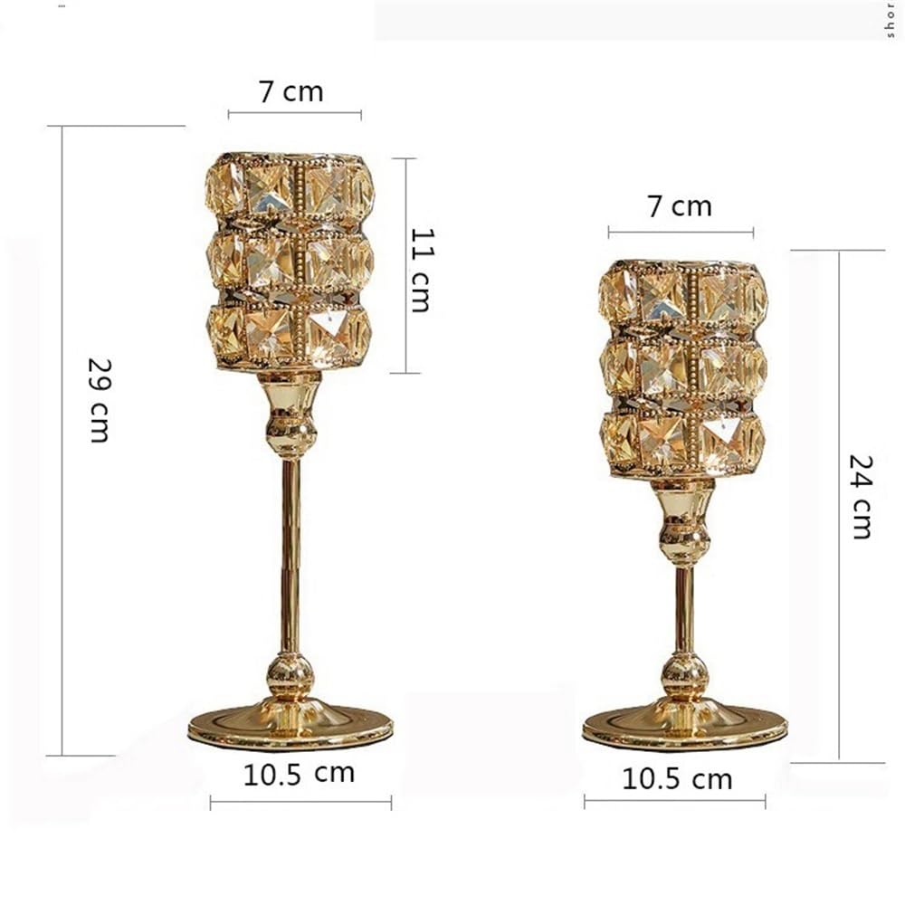 cfycfy987 Candelabra Household Crystal Candle Holder Decorative Candlestick for Home Decor, Wedding, Dinning, Party, Anniversary Candle Sticks Holder(Small)